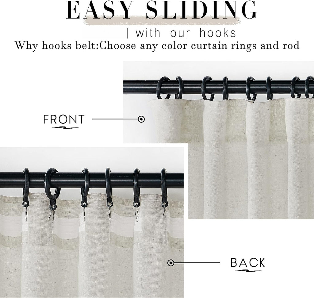Cream Linen Cotton Window Curtains