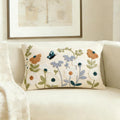 Floral Butterfly Embroidered Pillow Covers
