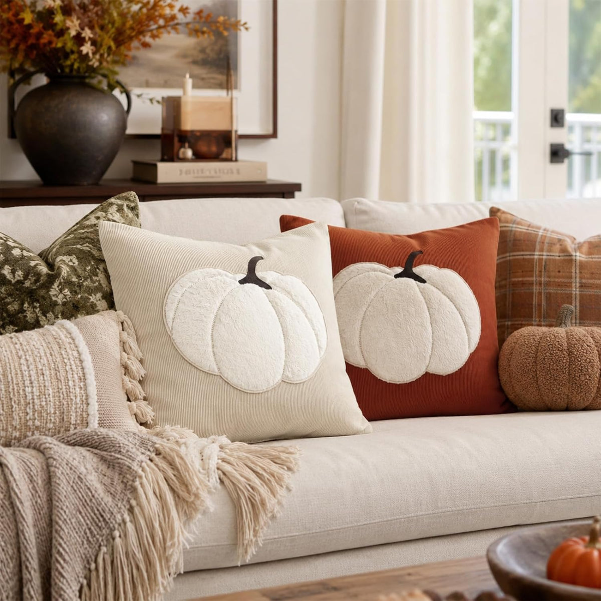 Farmhouse Fall Pumpkin Pillow Covers