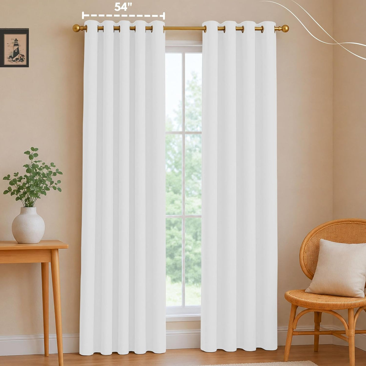 White Cotton Farmhouse Window Curtains
