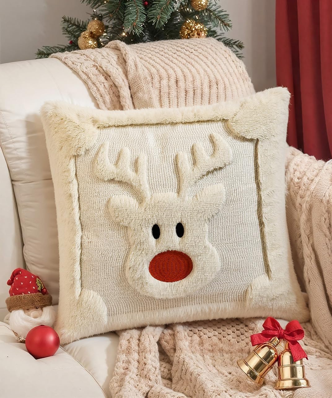 Soft Faux Fur Christmas Pillow Covers