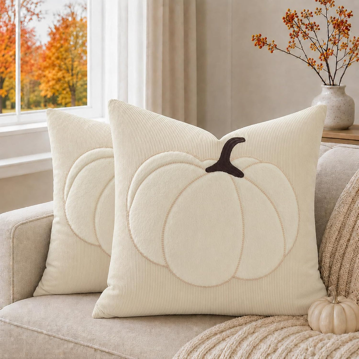 Farmhouse Fall Pumpkin Pillow Covers