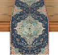 Boho Blue Rustic Farmhouse Table Runner
