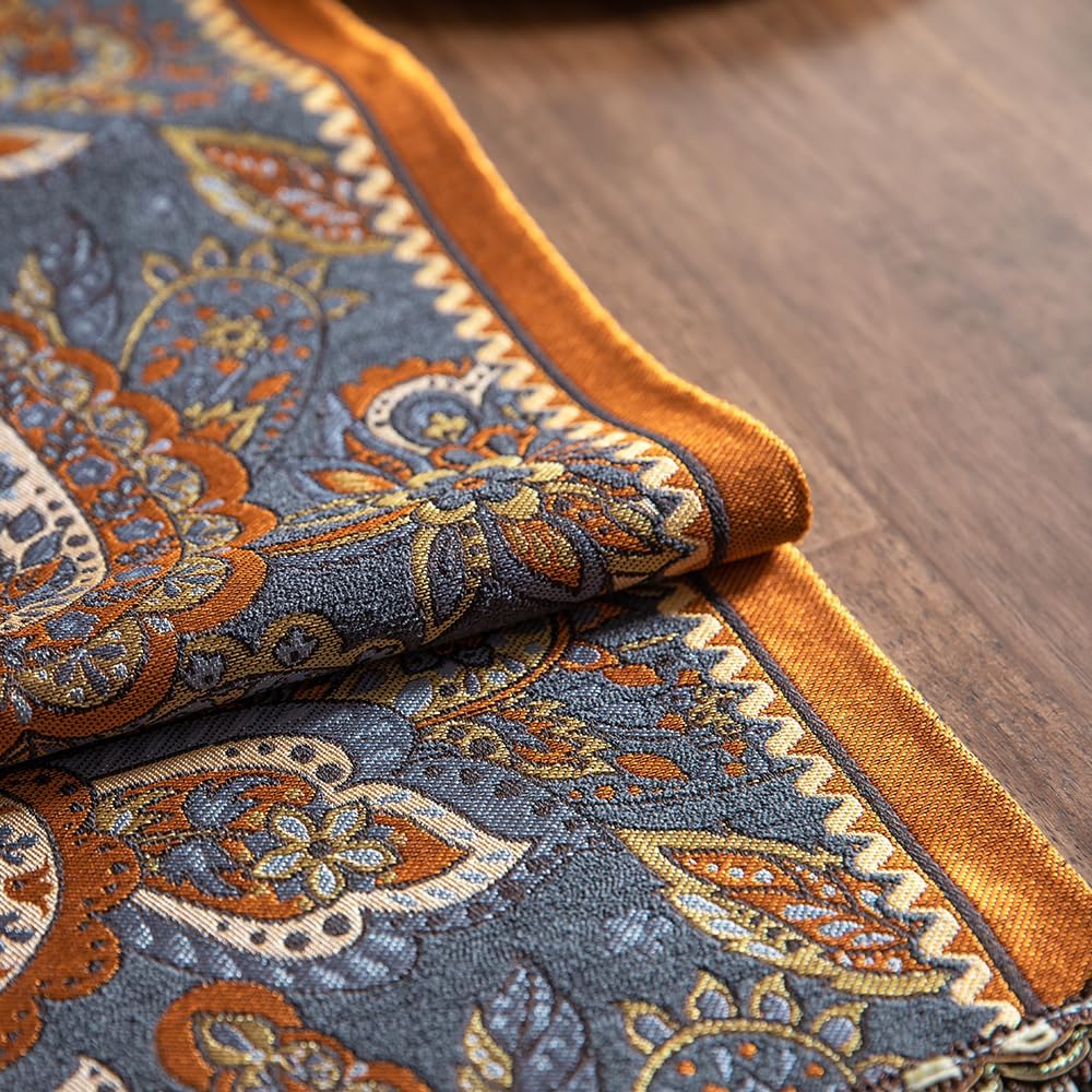 Vintage Floral Tasseled Table Runner