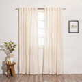 Ivory Cotton Textured Window Curtains