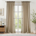 Beige Linen Light‑Filtering Sheer Curtains