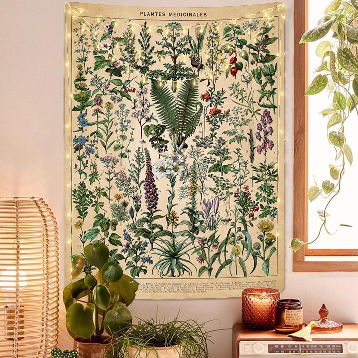 Vintage Botanical Floral Wall Tapestry Decor