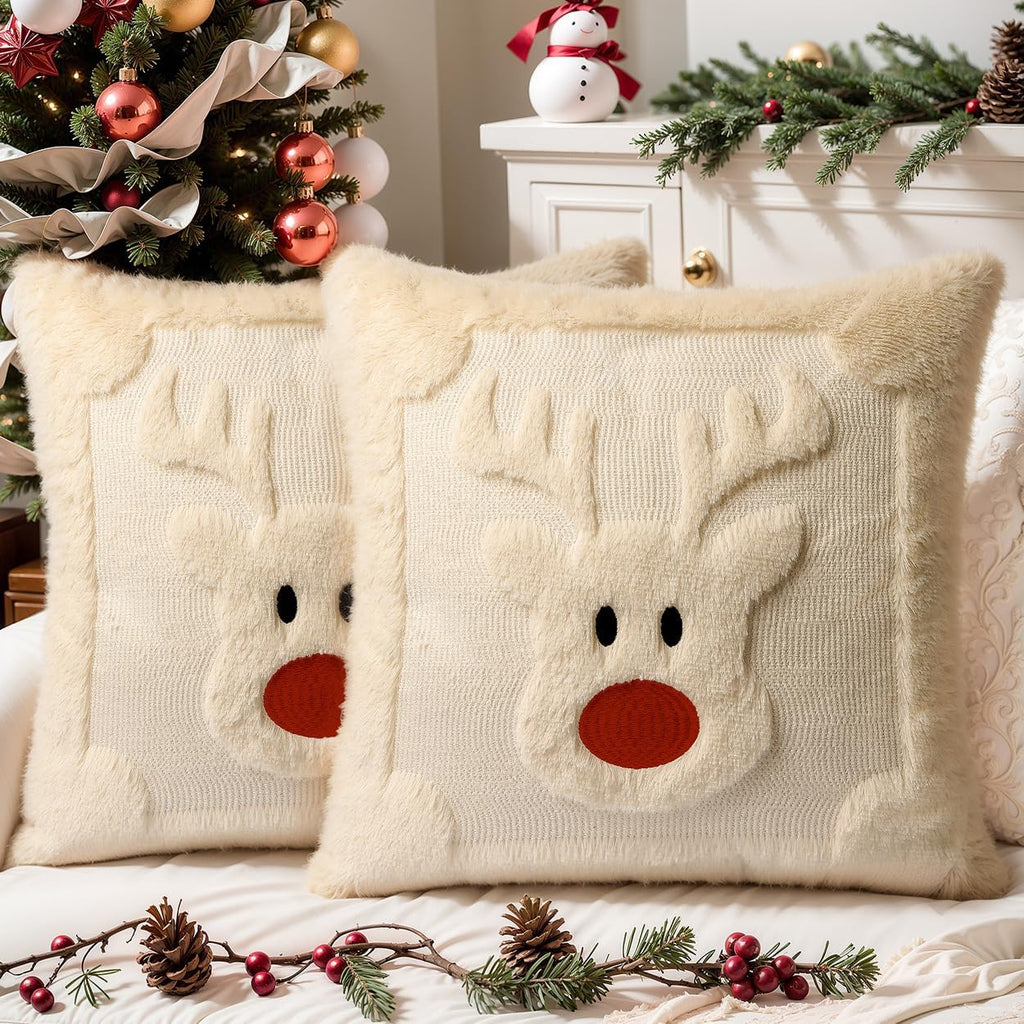 Soft Faux Fur Christmas Pillow Covers