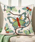 Butterfly Branch Embroidered Pillow Cover