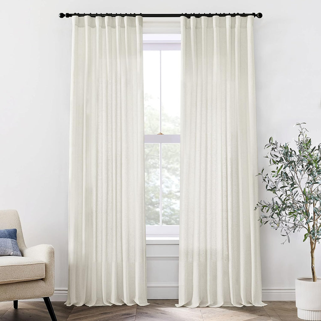 Cream Linen Cotton Window Curtains