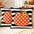 Embroidered Fall Pumpkin Pillow Covers
