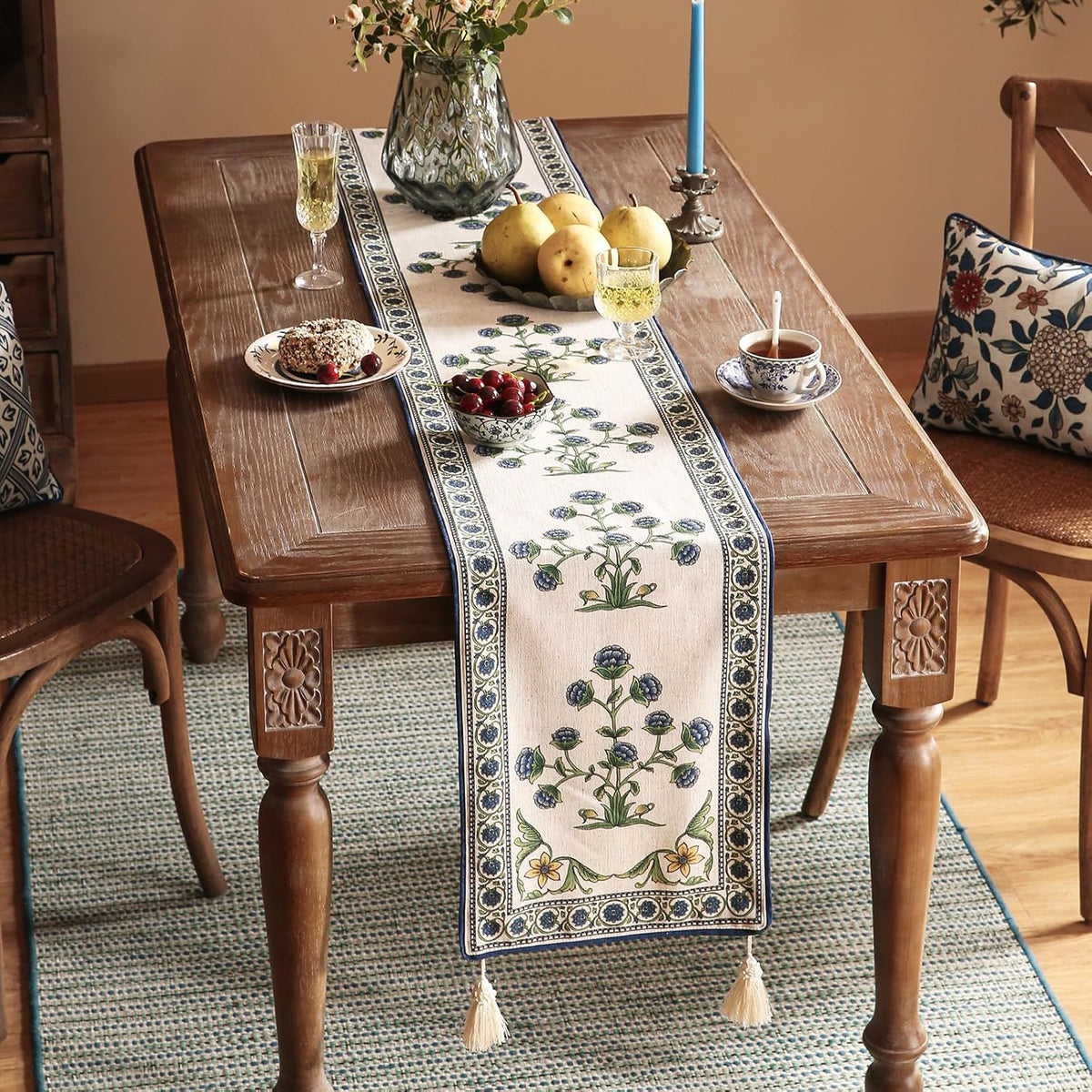 Elegant French Linen Table Runner
