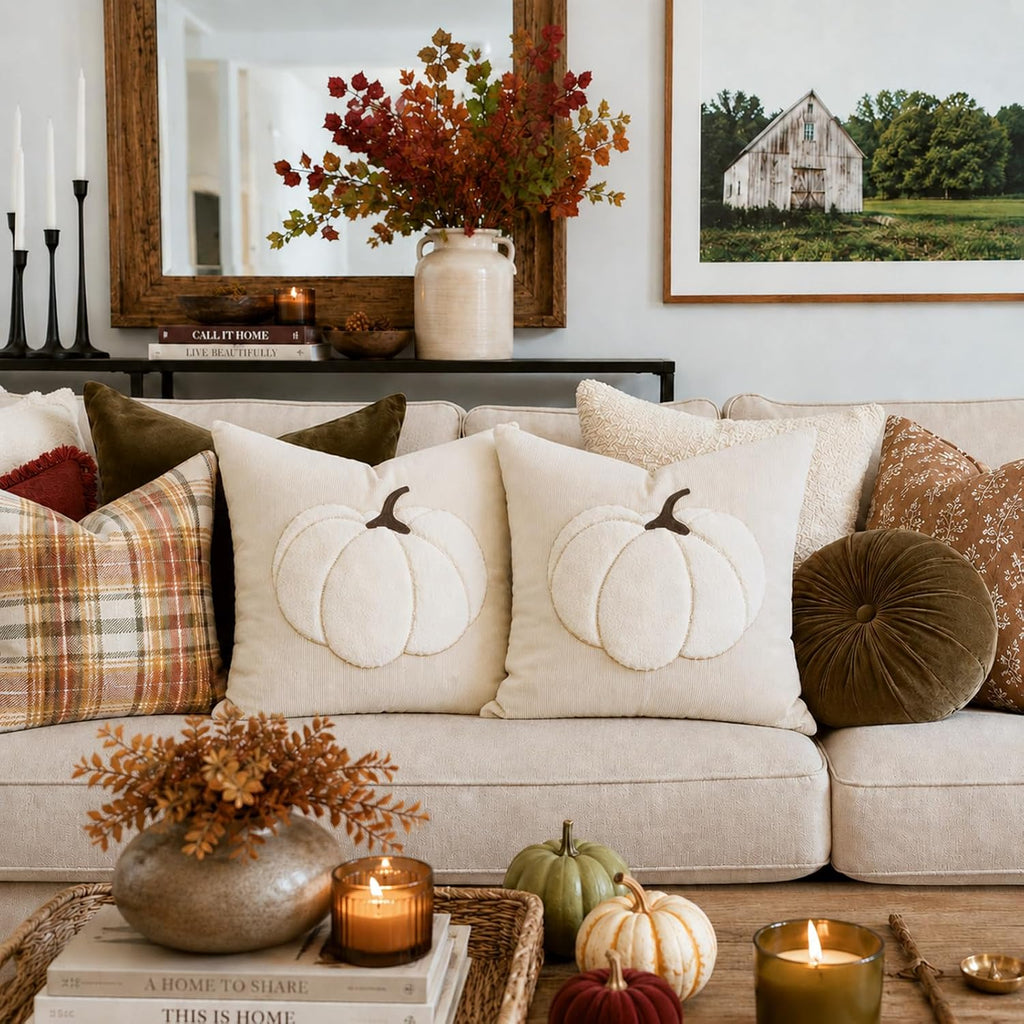 Farmhouse Fall Pumpkin Pillow Covers