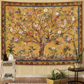 Boho Tree Life Floral Wall Tapestry Decor