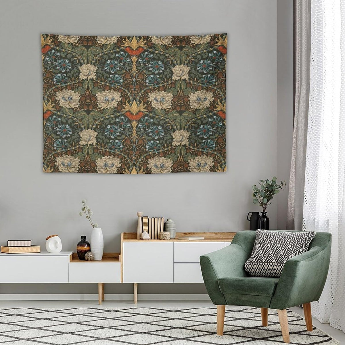 Boho Vintage Flower Wall Tapestry Decor