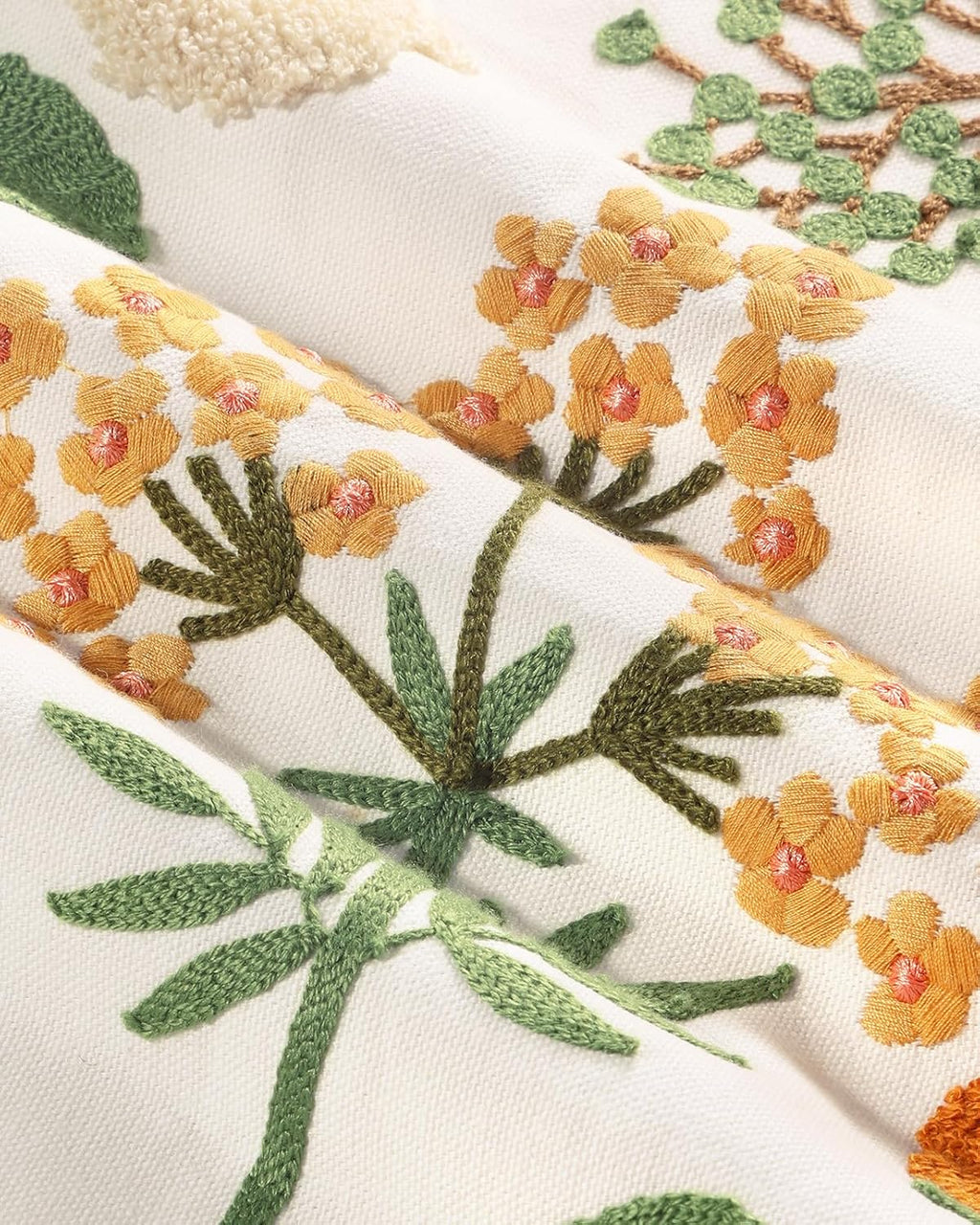Meadow Floral Embroidered Pillow Cover