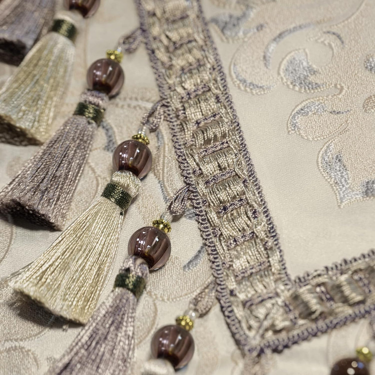 Luxury Apricot Jacquard Table Runner