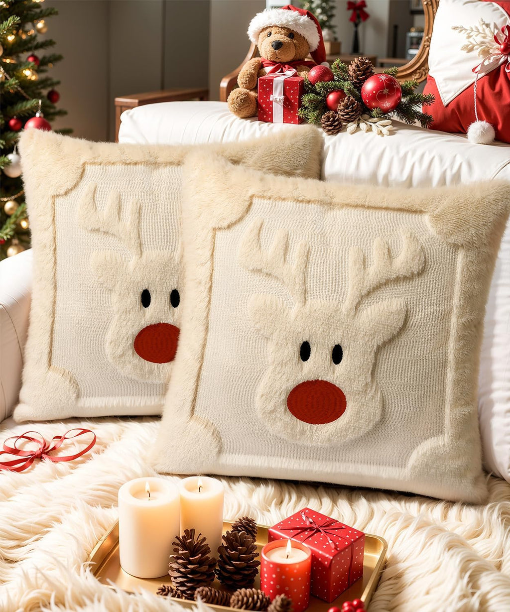 Soft Faux Fur Christmas Pillow Covers