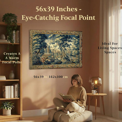 Antique Garden Fountain Wall Tapestry Decor