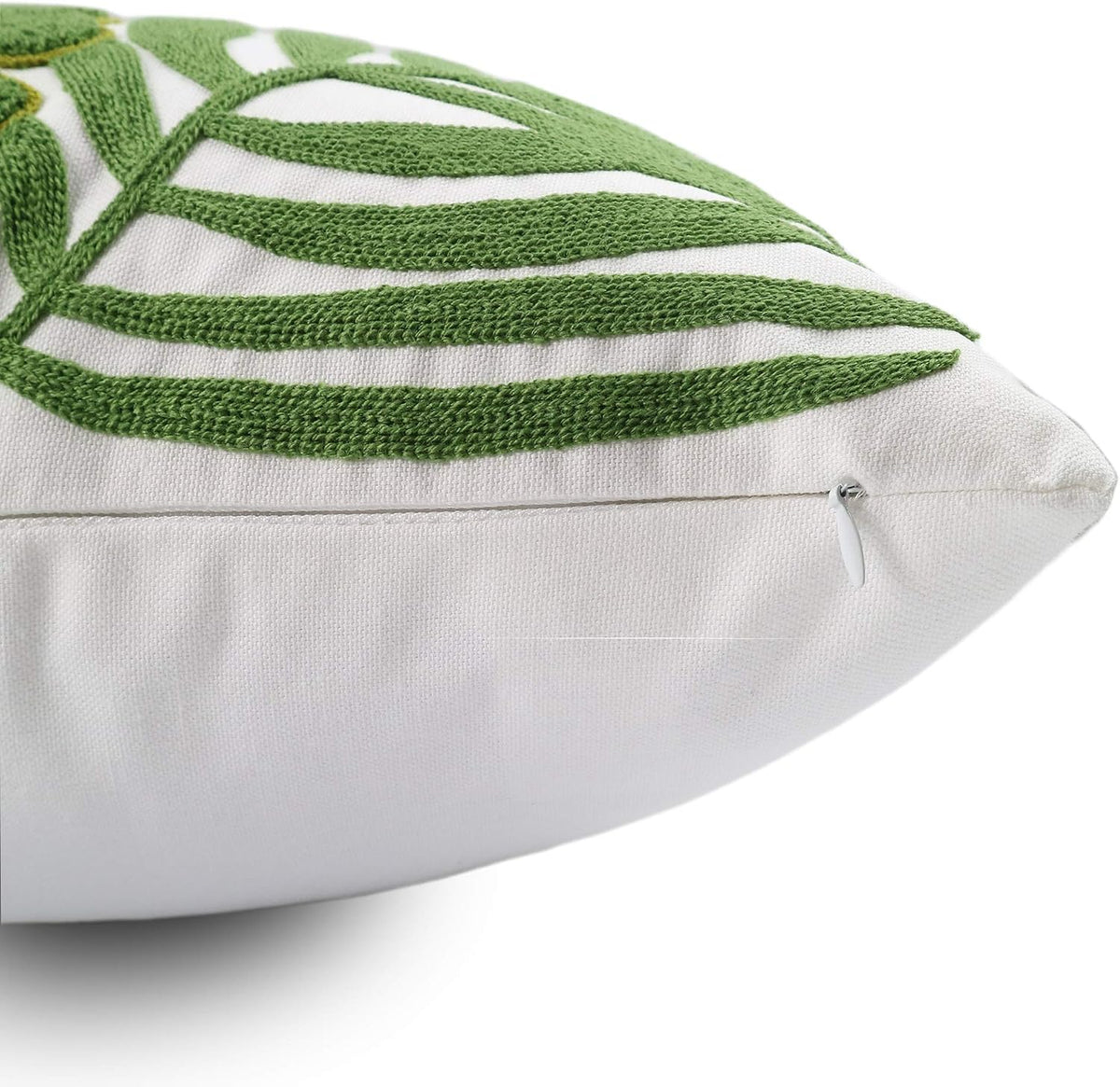 Tropical Leaf Embroidered Pillow Covers