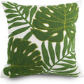 Tropical Leaf Embroidered Pillow Covers
