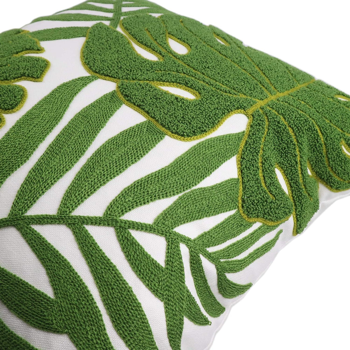 Tropical Leaf Embroidered Pillow Covers