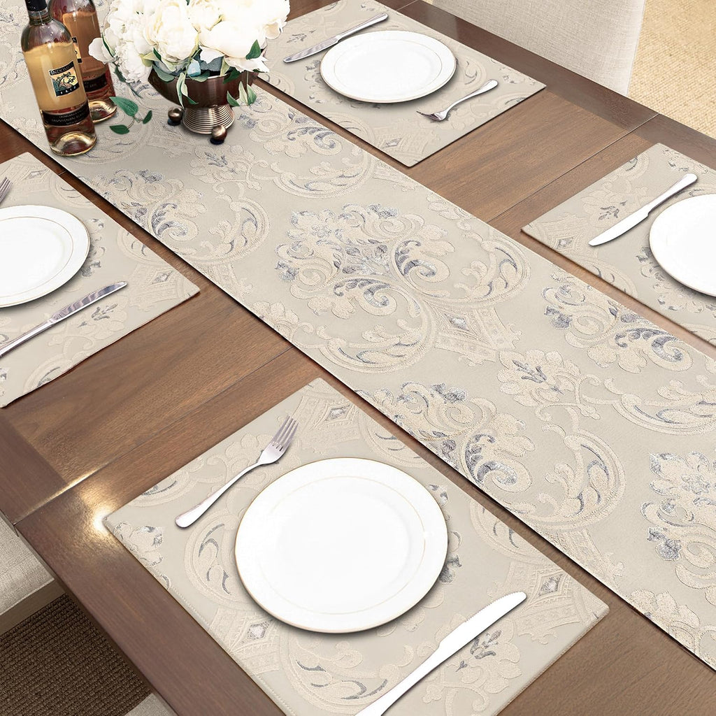 Luxury Apricot Jacquard Table Runner