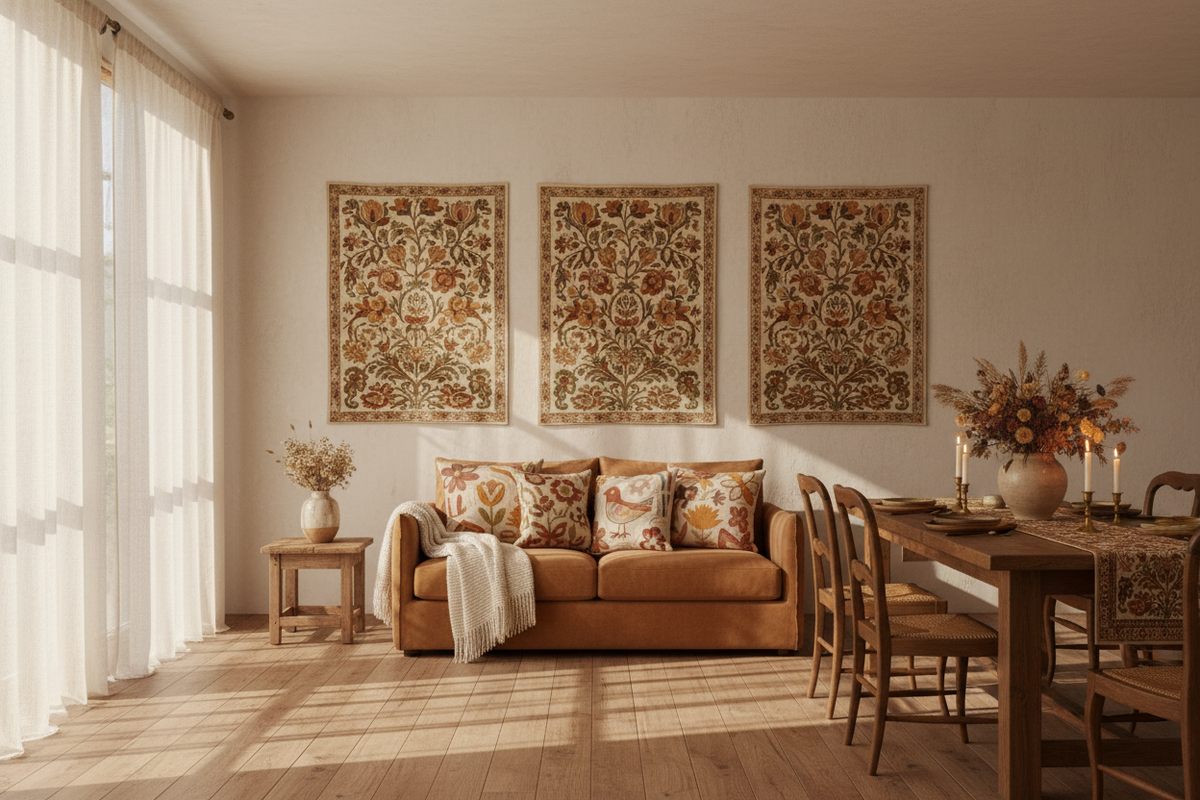 Combined warm textile interior